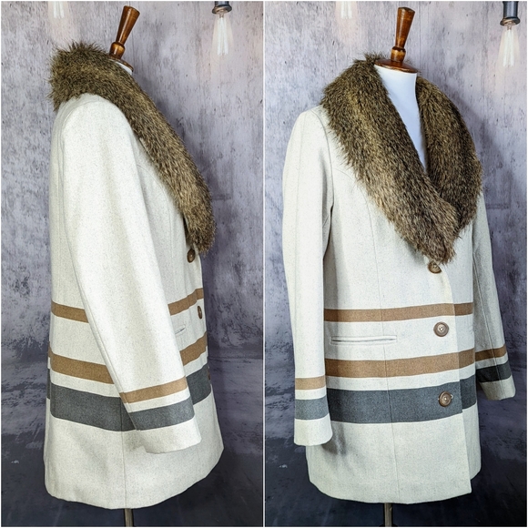 Anthropologie Gentle Fawn Storm Coat, size Large, multi color, faux fur - Picture 7 of 16